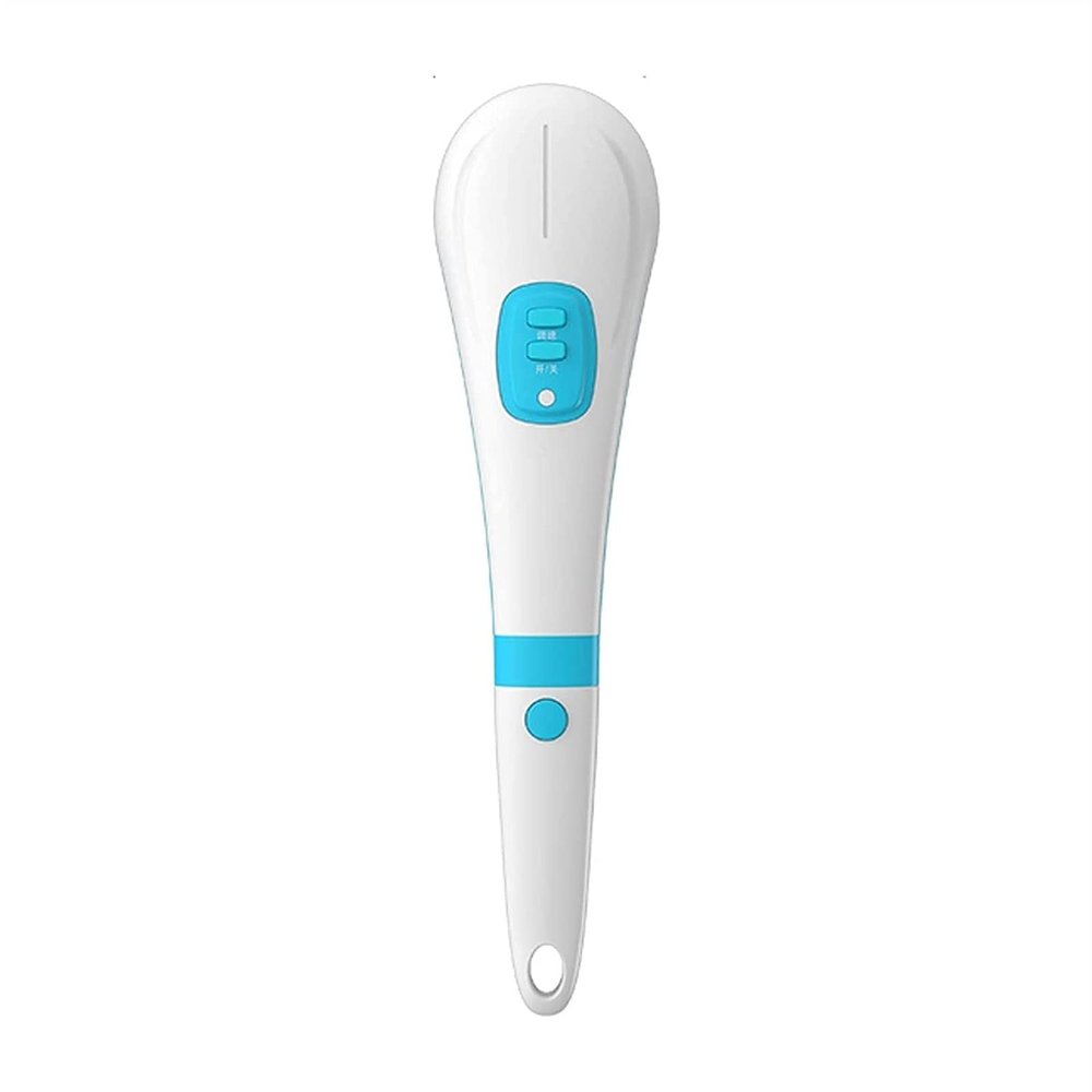 GIENEX USB Silicone Body Scrubber, Charge Electric Long Handle Rotating Bath & Exfoliating Body Brushes Waterproof Facial Face Shower Brush Devices with 5 Brush Heads Deep Cleansing
