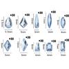 HNUIX Nail Rhinestones - 300pcs Aquamarine Crystals, Multiple Shape Gems, Flat Back Rhinestones, for Nail Art view 3