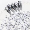 HNUIX Nail Rhinestones - 300pcs Silver, Multiple Shape Gems, Flat Back Rhinestones, for Nail Art view 2