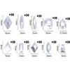 HNUIX Nail Rhinestones - 300pcs Silver, Multiple Shape Gems, Flat Back Rhinestones, for Nail Art view 4