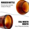 12 oz Amber Plastic Cosmetic Jars Leak Proof Container with Black Lid for Cream, Lotion, Powder, ointment, Beauty Products etc, 6 Pcs. view 3