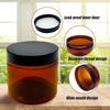 12 oz Amber Plastic Cosmetic Jars Leak Proof Container with Black Lid for Cream, Lotion, Powder, ointment, Beauty Products etc, 6 Pcs. view 4
