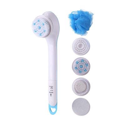 GIENEX Electric Bath Brush Body Brush with 5 Attachments,360Free Rotate Soft Exfoliating Brush Head for Shower