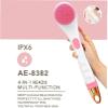 GIENEX Electric Shower Brush Rechargeable Rotating Long Handle Back Scrubber Suitable for Body Cleansing Exfoliation Waterproof and Non-Slip with 4 Types of Brush Heads view 4