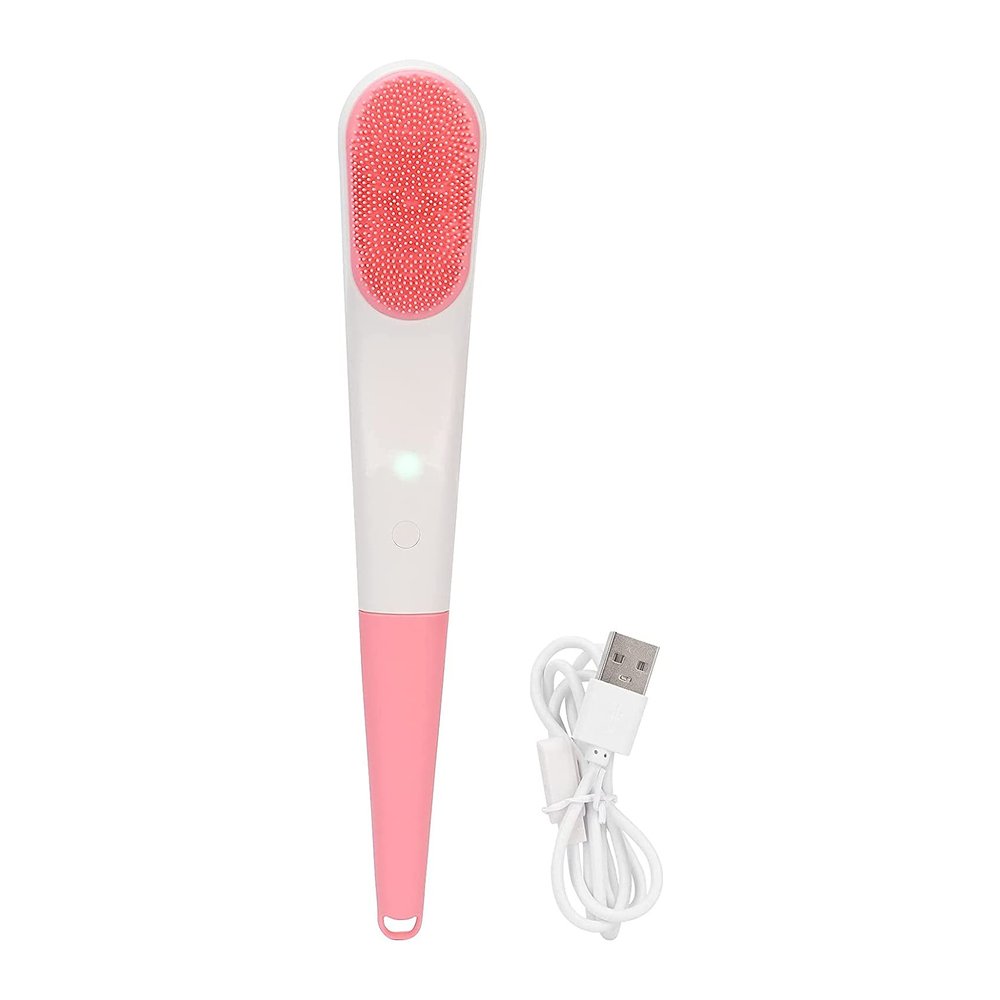 GIENEX Electric Shower Brush Rechargeable Rotating Long Handle Back Scrubber Suitable for Body Cleansing Exfoliation Waterproof and Non-Slip of Brush Heads