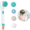 GIENEX Electric Bath Brush Set, Waterproof Silicone Body Brush with 4 Spin Brush Heads, Shower Brush for Facial Bath Scrubber Exfoliating SPA, Back Brush Long Handle for Shower Women Men view 3