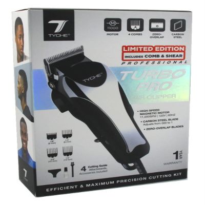 Tyche Turbo Pro Hair Clipper Kit 4 Attachments Included