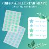 Acne Pimple Patch 112 Patches, Hydrocolloid Acne Patches with Tea Tree & Calendula Oil, Green & Blue Star-Shaped Acne Patches Cute for Face, Hydrocolloid Acne Dots for Acne Zits Pimple Stickers view 2