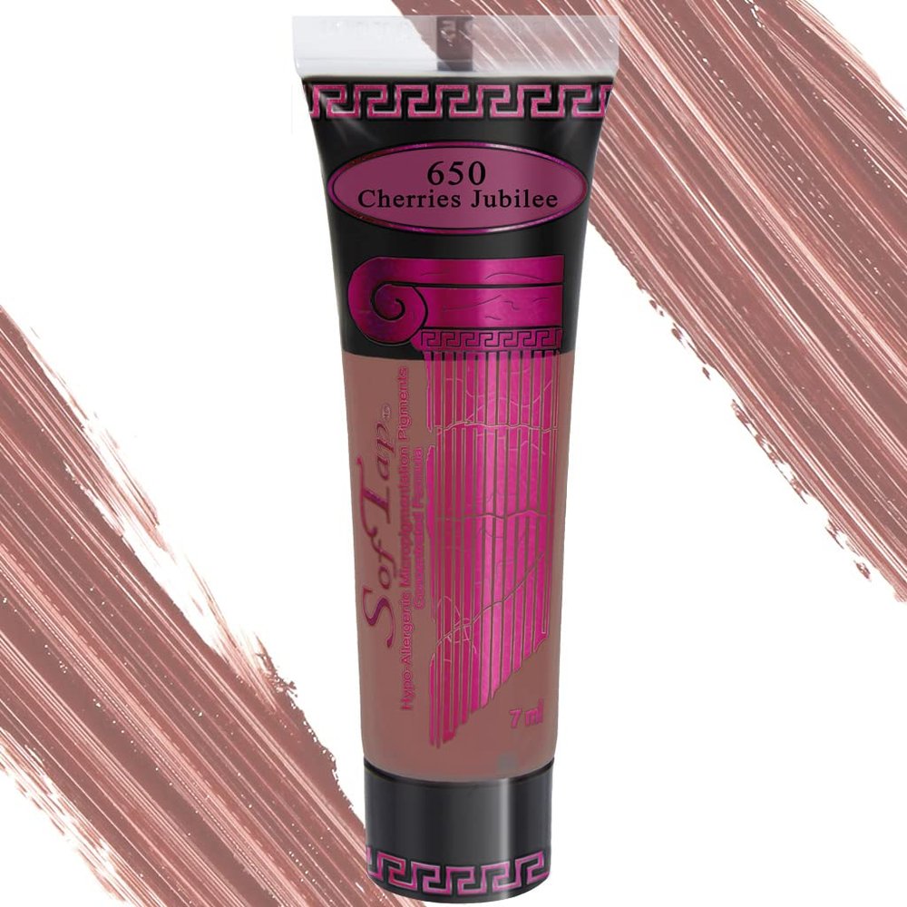 SofTap Permanent Makeup Cherries Jubilee PMU Advanced: 3d areola, Pink, Mauve, Brown, nipple, breast, port wine stain, old PMU restore, Shading gorgeous Professional Cosmetic Tattoo, Vegan, Cruelty Free, EU Compliant, Gluten Free, Paraben Free, Sulfa