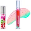 Blossom Scented Roll on Lip Gloss and Juicy Jelly Moisturizing Lip Care Nourishing Lip Oil, 2 Pack, Watermelon view 1