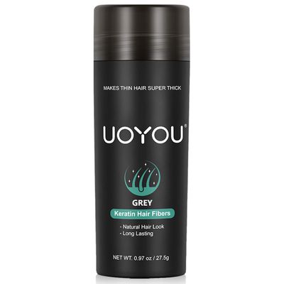 GREY Hair Fibers for Thinning Hair 27.5g Bottle | Undetectable & Natural Keratin Hair Fibers Concealer for Hair Loss for Men and Women | Hair Building Fibres Powder [GREY]