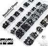 qiipii 24 Styles Jet Black Nail Rhinestones Multi Shapes Flatback Gems Round Beads K9 Glass Crystals Stones Diamonds Jewels Nail Art Charms Supplies for Nails Face Eyes Makeup Crafts Tumblers Bottles view 2