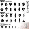 qiipii 24 Styles Jet Black Nail Rhinestones Multi Shapes Flatback Gems Round Beads K9 Glass Crystals Stones Diamonds Jewels Nail Art Charms Supplies for Nails Face Eyes Makeup Crafts Tumblers Bottles view 3