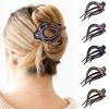 5PCS Rhinestone French Hair Clips for Women Thick Hair No Slip Curved Claw Clips Strong Hold Flat Hair Clip (Curved(Medium,3.74")) view 1
