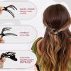 5PCS Rhinestone French Hair Clips for Women Thick Hair No Slip Curved Claw Clips Strong Hold Flat Hair Clip (Curved(Medium,3.74")) view 2