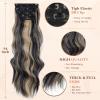 Vigorous Wavy Hair Extension for Women 4Pcs Black Mix Blonde Long Clip in Hair Extensions Soft Synthetic Hairpieces (24 inches, Black Mix Blonde) view 3