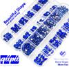 qiipii 24 Styles Royal Blue Nail Rhinestones Sapphire Multi Shapes Flatback K9 Glass Crystals Gems Stones Diamonds Jewels Nail Art Charms Supplies for Nails Face Eyes Makeup Crafts Tumblers Clothes view 2