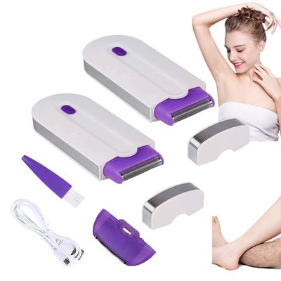 Newplum Shaver,Newplum Hair Removal-Sillky Smoth Hair Eraser for Women, Baldbaddie Unisex Hair Eraser, Light Technology Hair Remove, Sillky Smoth Painless Hair Removal,for Any Part of The Body (2pcs)