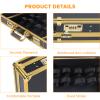 Barber Carrying Case,Portable Travel Case Professional Hair Kit Storage Organizer Suitcase Display Box with Handle and Secure NumLock (Gold) Portable Luxury Barbers Tools view 2