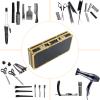Barber Carrying Case,Portable Travel Case Professional Hair Kit Storage Organizer Suitcase Display Box with Handle and Secure NumLock (Gold) Portable Luxury Barbers Tools view 3