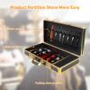 Barber Carrying Case,Portable Travel Case Professional Hair Kit Storage Organizer Suitcase Display Box with Handle and Secure NumLock (Gold) Portable Luxury Barbers Tools view 4