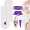 Hair Remover, Silky Smooth Hair Eraser, Portable Painless Hair Removal Tool for Women, USB Rechargeable Dual Use Skin Epilator with Replacement Heads, Applicable to Any Part of Body (2PCS) view 1