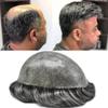 Healthlif Mens Toupee Human Hair 64 Colors Transparent Poly Skin Hair Pieces For Men Non Surgical Hair Replacement System For Men Protesis Capilar Para Hombre 8X10#1B40#1B Off Black+40% Grey view 1