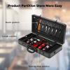 Barber Carrying Case,Portable Travel Case Professional Hair Kit Storage Organizer Suitcase Display Box with Handle and Secure NumLock Portable Luxury Barbers Tools view 2