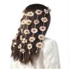 AWAYTR Flower Hippie Headband Floral Crown Behemain Sunflowers Beads Adjust Flower Headdress Hair Accessories (Light PInk Sunflower) view 2