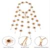 AWAYTR Flower Hippie Headband Floral Crown Behemain Sunflowers Beads Adjust Flower Headdress Hair Accessories (Light PInk Sunflower) view 3