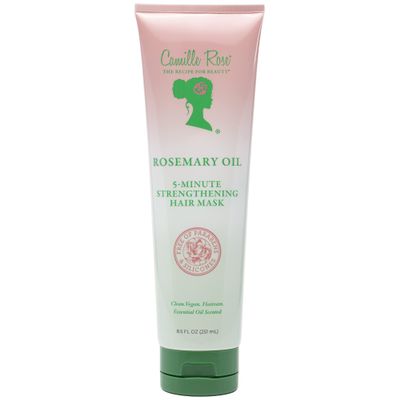 Camille Rose Rosemary Oil 5-Minute Deep Strengthening Hair Mask and Conditioner, with Natural Castor, Peppermint, and Rosemary Oils for Hair Growth & All Hair Types, 8.5 fl oz