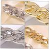 2 pcs Hair Gold and Decorative Accessories Barrettes Clip Shape Woman White Pin Geometric Alloy Ladies Bobby Daily Shaped Bang Metal Barrette Fashion Chain Jewelry Clips for Women Hair Styling Accesso view 3
