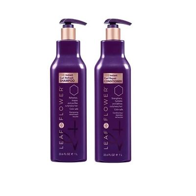 Leaf & Flower Instant Curl Refresh Shampoo & Curl Repair Conditioner 33.6 oz Duo