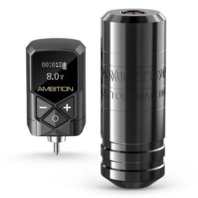 Ambition Torped Tattoo Machine Kit - Rotary Tattoo Machine Cartridges Short Pen with 2400mAh Tattoo Power Supply Brushless Motor for Professional Tattoo Artist