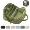 MINGRI Petition Makeup Bag for Travel,Women Cosmetic Bag Quilted Puffer Large Capacity 2Pcs Toiletry Bag Spacious 180Open Valentine's Day Gift for Toiletries & Brushes with CompartmentsOlive Green view 1
