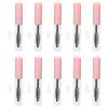 10pcs 5ml Empty Mascara Tube with Eyelash Wand, for Eyelash Growth Oil, DIY Mascara Eyelash Cream Container with Cap, Clear Portable Eyelash Cream Container Bottle, Pink view 1