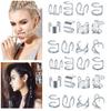 24 Pcs Silver Hair Braids Dreadlock, Non-Piercing Ear Clip Beard Beads Cuffs Clip Hair for Women Men Hair Accessories Styling Jewelry Tools view 2