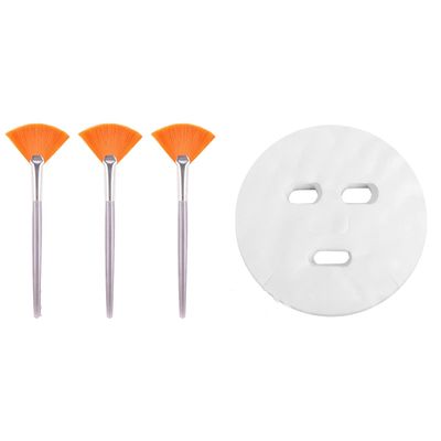 100 pcs Cotton Facial Mask Sheet Skin Care Dry Mask Paper Sheet DIY Cosmetic Face Skin Care Mask with Fan Facial Makeup for Home Travel