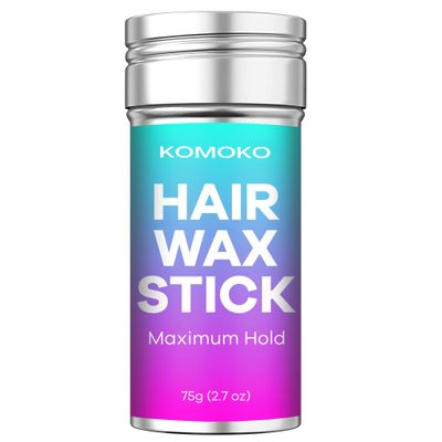 Komoko Hair Wax Stick (2.7 oz), Wax Stick for Hair, Slick Stick for Hair Edge Control, Hair Stick Wax for Flyaways, Frizz Hair, Wigs, Non-Greasy Hair Styling Products, Fly Away Hair Tamer Stick