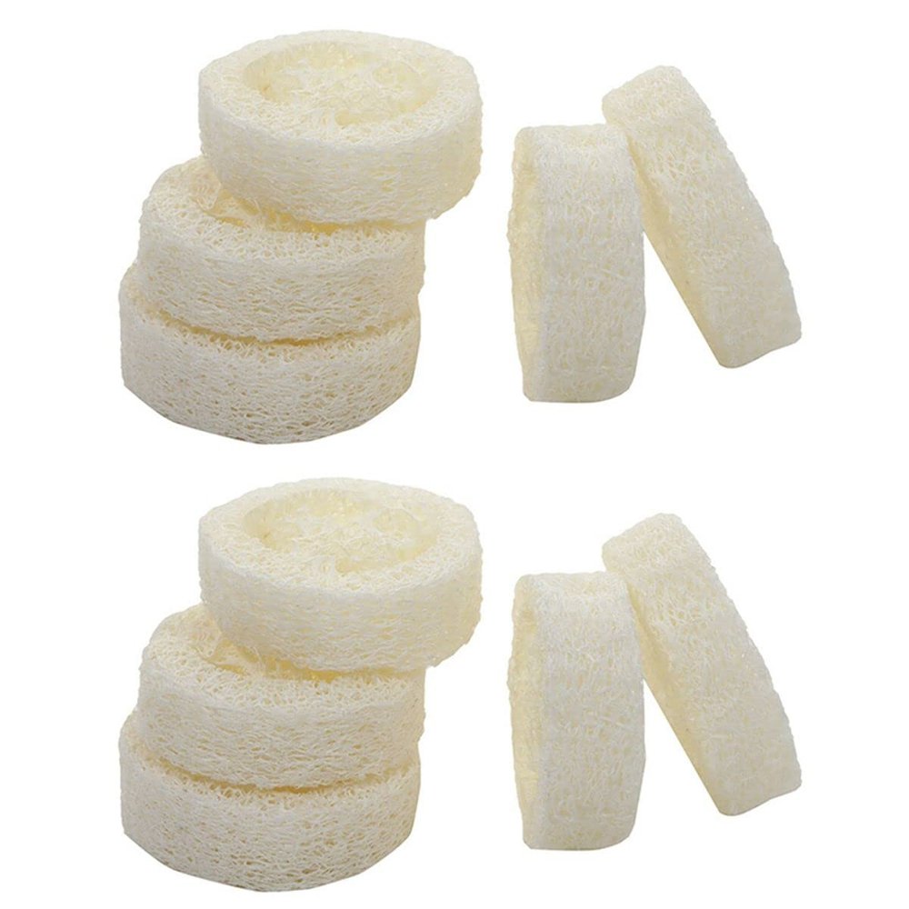 Mini Natural Loofah Sponge Eco-Friendly Unbleached Shower Luffa Small Loofah Scrubber Facial Soap Holder and DIY Customize Soap Tools