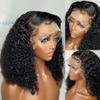 180% Density Short Curly Bob Wig Human Hair Wigs for Black Women 13x6 HD Transparent Lace Frontal Wig Pre Plucked With Baby Hair Glueless Wet and Wavy Lace Front Wig Bleached Knots 16Inch view 1