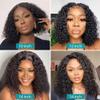 180% Density Short Curly Bob Wig Human Hair Wigs for Black Women 13x6 HD Transparent Lace Frontal Wig Pre Plucked With Baby Hair Glueless Wet and Wavy Lace Front Wig Bleached Knots 14Inch view 4