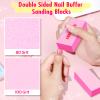 Nail Files and Buffers, Professional Manicure Tools Kit, 100/180 Grit Double Sided Emery Boards for Nails, 80/100 Grit Nail Buffer Blocks Supplies for Home Salon 8Pcs view 3