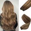 10A Unprocessed Hair Extensions with Clips,Straight Hair Extension Clip in Human Hair,Chocolate Brown to Beige Blonde Highlight Hair Extension 5pcs 70g Remy Human Hair (#4/18,22Inch) view 1