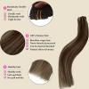 10A Unprocessed Hair Extensions with Clips,Straight Hair Extension Clip in Human Hair,Chocolate Brown to Beige Blonde Highlight Hair Extension 5pcs 70g Remy Human Hair (#4/18,22Inch) view 2