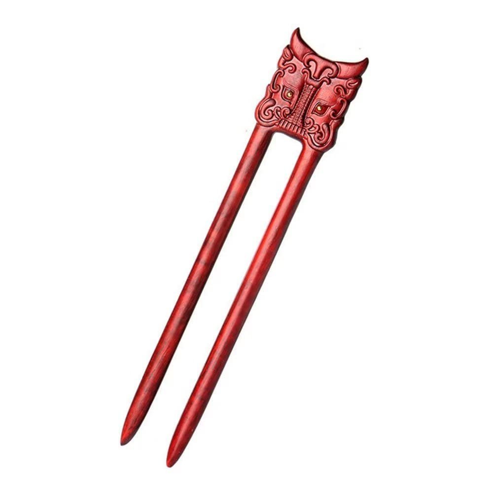 CHOISBEING Carved Ebony Hair Sticks for Women 6.6" Wooden French Hair Fork for Thick Hair Wood Chinese Hair Chopsticks for Long Hair Handmade Hair Accessories Hair Styling for Buns 1 Pack