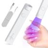 mlogiroa Mini UV Nail Lamp for Gel Nails Handheld UV Light for Nails Portable Led Lamp 3W Nail Dryer for Curing Gel Polish USB Light Flashlight for Home DIY ManicureWhite view 1