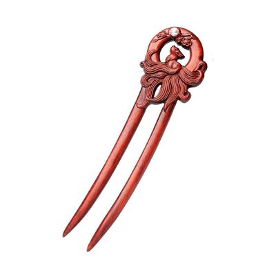 CHOISBEING Handmade Vintage Wooden U-Shape Two-Prong Hair Forks and Hair Clip for Long Hair - Women's Hairpin and Hair Accessories