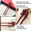 CHOISBEING Carved Wooden Hair Stick, 6.2 inches Rosewood Hair Pin for Women's Long Hair, Handmade Hair Fork with Plum Blossom and Pearl Design for Buns and Hair Styling view 3