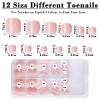 Bellelfin Press on Toenails 120pcs Short Square Fake Toenails Full Cover Nude Pink Glossy Acrylic False Toe Nails Tips with 5 Sheets Adhesive Glue Tabs for Women and Girls Foot Decor view 3
